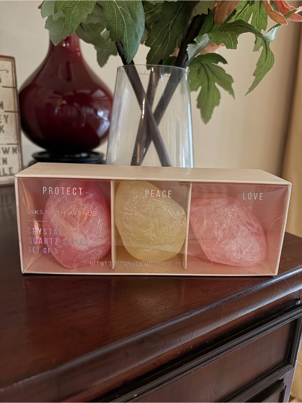 NWT Saks Fifth Avenue Crystal Quartz Soaps set of 3